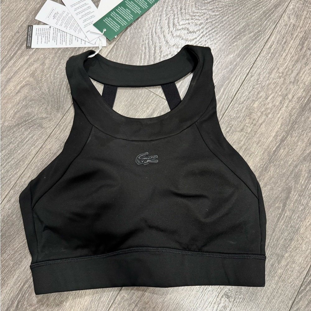 Lacoste Women's Black High-Neck Sports Bra